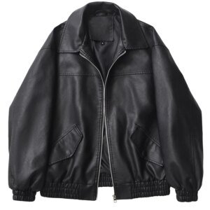 Ailegogo Streetwear Vrouwen Retro Losse Korte Pu Kunstleer Jas Lente Herfst Vrouwelijke Rits Jas Vintage Moto Biker Uitloper - AliExpress 200000345