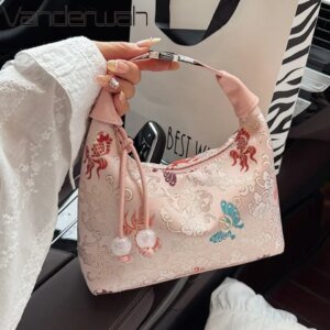 Borduren Chinese Stijl Kleine Crossbody Tassen voor Vrouwen 2025, Luxe Designer Zijden Handtassen en Portemonnees Schoudertas Sac a main - AliExpress 1524