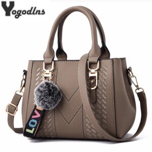 Borduren Messenger Bags Dames Leren handtassen Tassen voor dames Sac a Main Dames haarbal handtas - AliExpress 1524