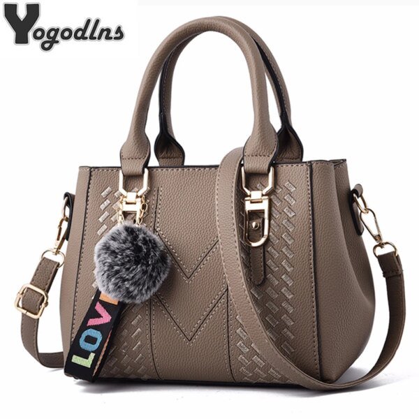 Borduren Messenger Bags Dames Leren handtassen Tassen voor dames Sac a Main Dames haarbal handtas - AliExpress 1524