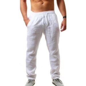 Heren katoenen linnen broek mannelijke herfst nieuwe ademende effen kleur linnen broek fitness streetwear S-3XL - AliExpress 200000343