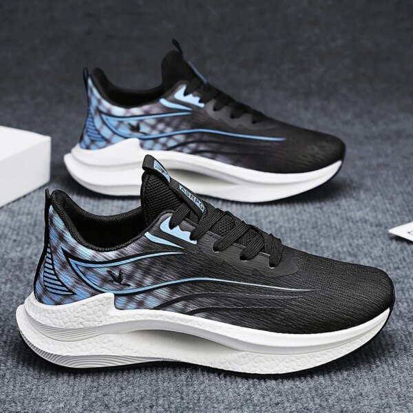 Heren Sneakers Zomer Veterschoenen Ademend Mesh Hoge Elasticiteit Casual Mode Sport Loopschoenen Trendy Tennisschoenen - AliExpress 201768104