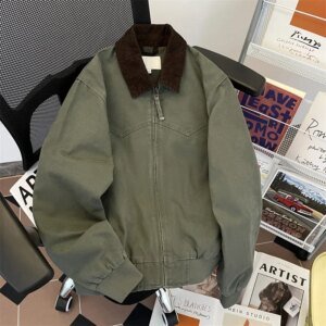 Kahate Detroit Amerikaanse werkkleding jas heren losse pasvorm retro biker stijl bovenkleding herfst modemerk Cleanfit - AliExpress 200000343