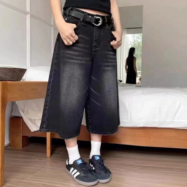 Mia Muse Damesjeans 2025, Zomer Casual Denim Natuurlijke taille Gebleekt onder de knie A-lijn High Street Jeans - AliExpress 200000345
