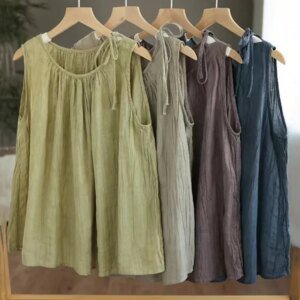 Mode Effen Dunne Katoenen Linnen Tanks Top Vrouwen Camis Blusas Losse Casual Zomer Mouwloos Shirt Vrouw Kleding Camiseta Mujer - AliExpress 200000345