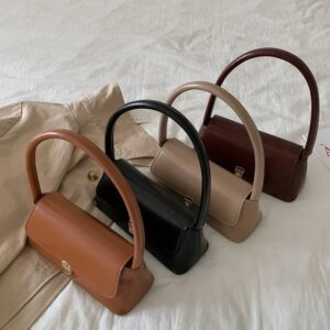 Mode Retro Dames Schoudertas Eenvoudige Effen Kleur Handtas Vintage Onderarmtas - AliExpress 1524