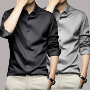S-5XL Herenoverhemd met lange mouwen, strijkvrij, kreukbestendig, zakelijke jurk, hoogwaardig professioneel vrijetijdspak, wit overhemd - AliExpress 200000343