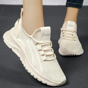 Vrouwen Veterschoenen Sportieve Outdoor Vliegende Weven Sneakers Comfort Lichtgewicht Antislip Sportschoenen Voor Gym Werk Casual - AliExpress 322