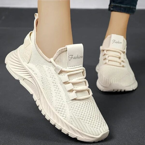 Vrouwen Veterschoenen Sportieve Outdoor Vliegende Weven Sneakers Comfort Lichtgewicht Antislip Sportschoenen Voor Gym Werk Casual - AliExpress 322